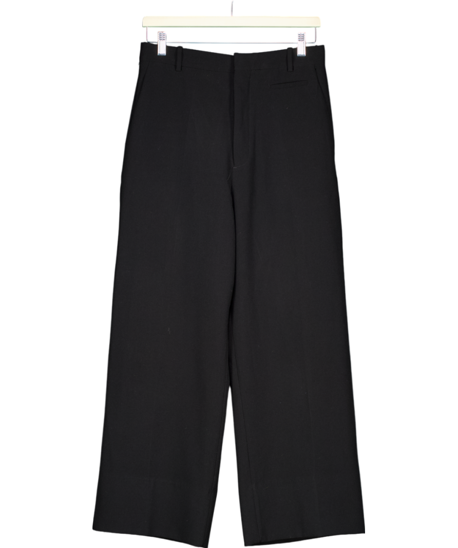 ZARA Black Darted Wide Leg Trousers UK S