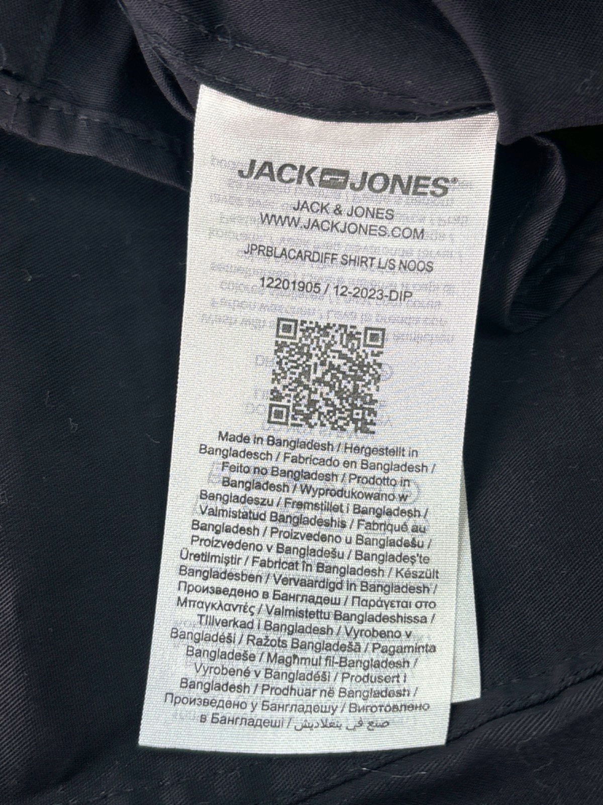 Jack & Jones Black Slim Fit Shirt UK S
