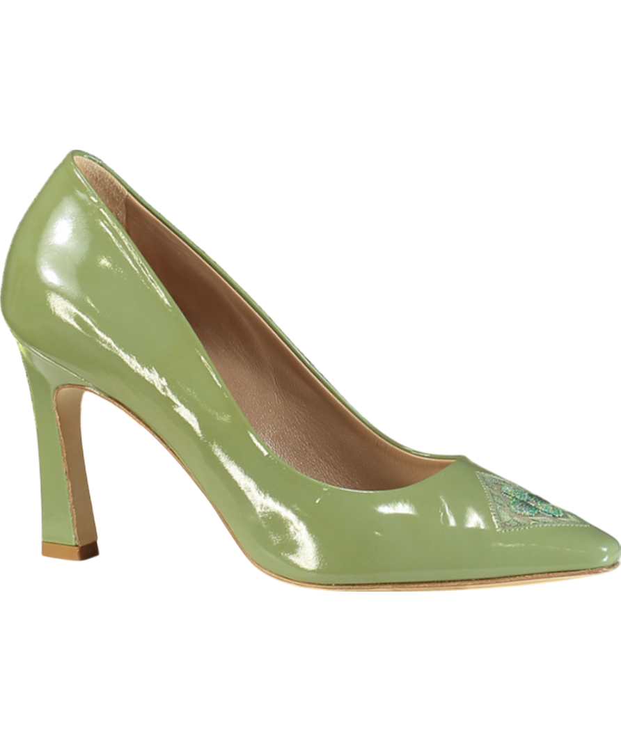 ATANA Green Fiorellini Pump In Semi-patent Leather UK 5 EU 38 👠