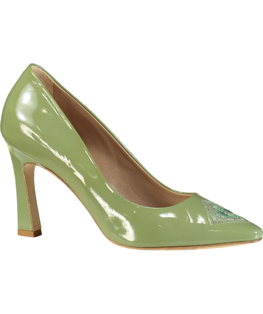 ATANA Green Fiorellini Pump In Semi-patent Leather UK 5 EU 38 👠