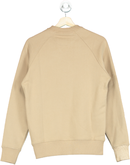 SuitSupply Beige Pure Californian Supima Cotton Crew Neck Sweatshirt UK S