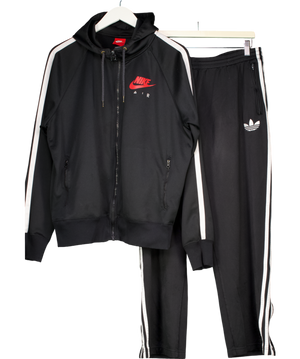 Nike Black Air Zip Up Hoodie And Joggers UK L