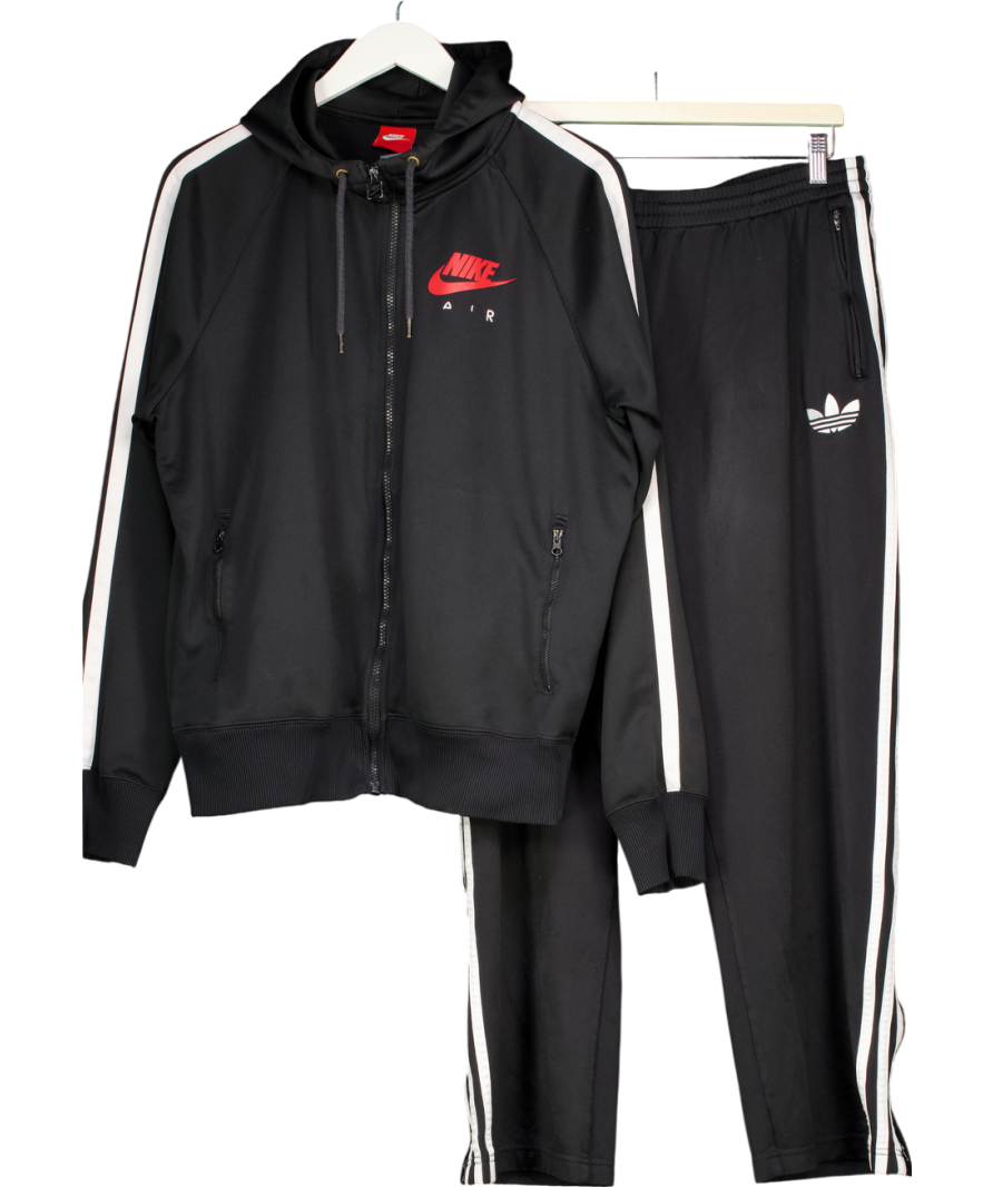 Nike Black Air Zip Up Hoodie And Joggers UK L