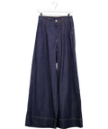 V by Very Dark Blue Pleat Front Wide Leg Jeans UK 8