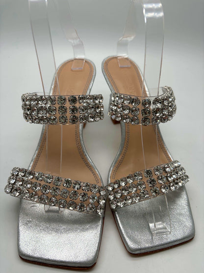 Russell & Bromley Silver Diamante Strap Heeled Sandals UK 5