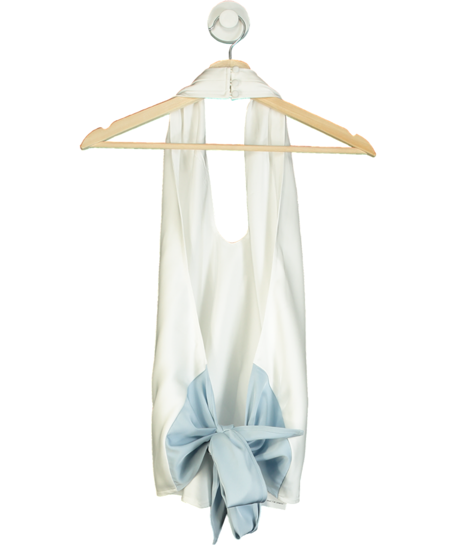 Cloeys White Satin Halterneck Top UK S