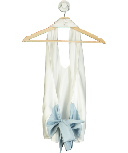 Cloeys White Satin Halterneck Top UK S