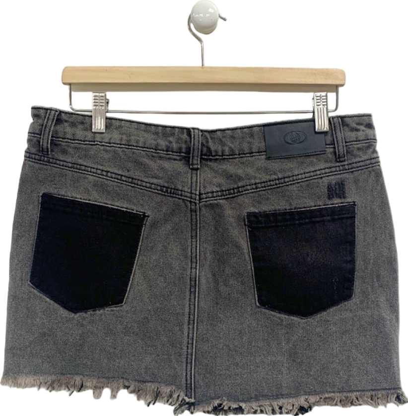 Luxe to Kill Grey Carpenter Mini Skirt UK 12