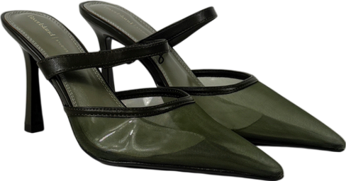 River Island Green Khaki Mesh Court Heels UK 4 EU 37