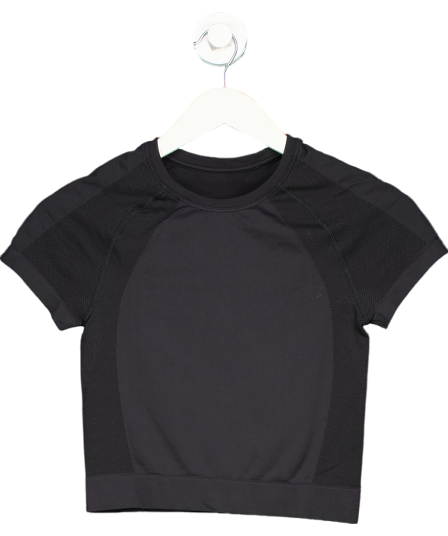 Sweaty Betty Black Athlete Crop Seamless Gym T-shirt UK S