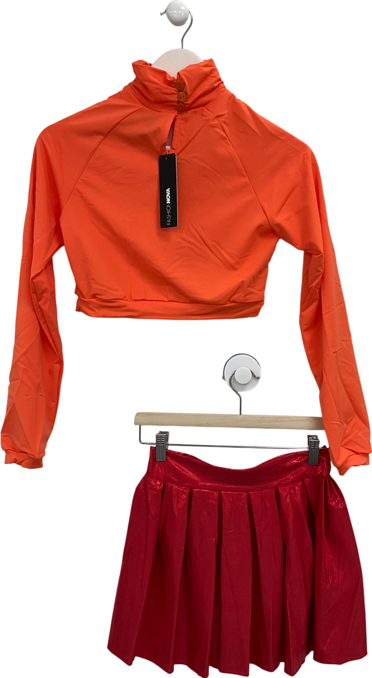 Starlinela Orange Mystery Babe 5 Piece Costume Set UK S/M