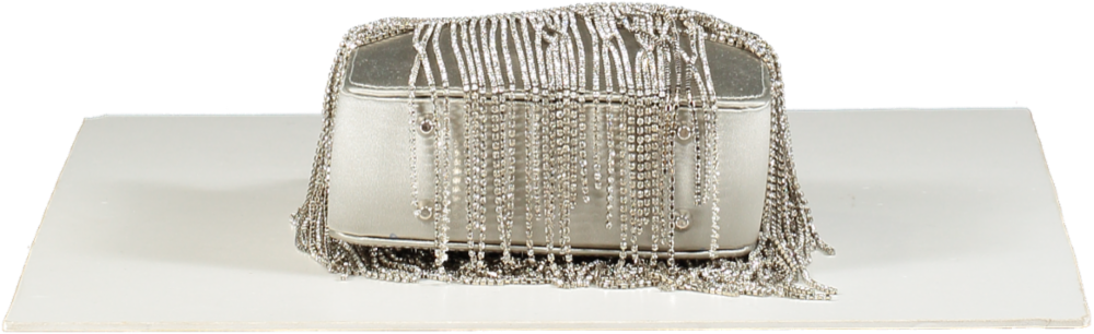 Le Silla Ivy Silver Rhinestone Fringe Mini Bag