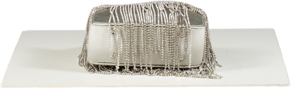 Le Silla Ivy Silver Rhinestone Fringe Mini Bag