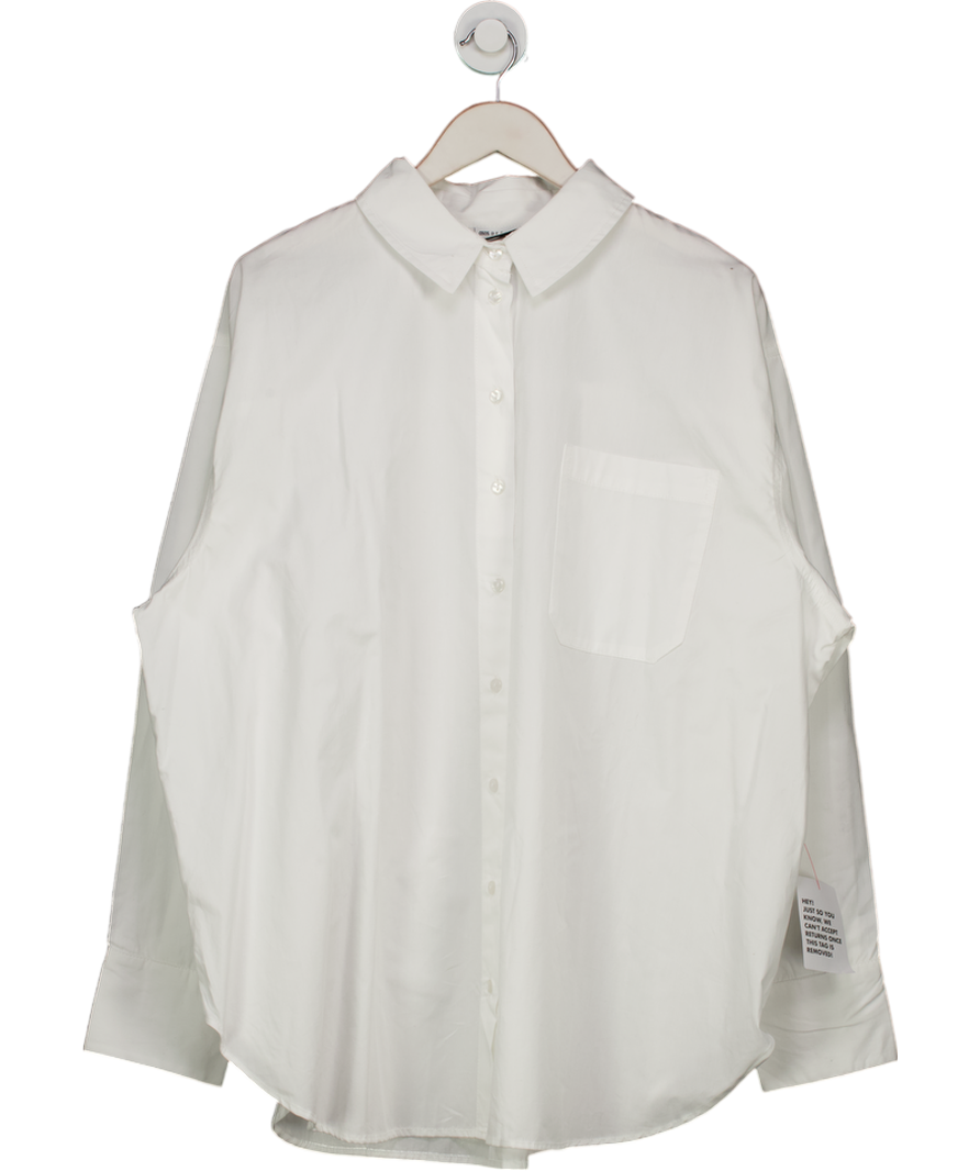 ASOS White Oversized Cotton Poplin Shirt UK 18