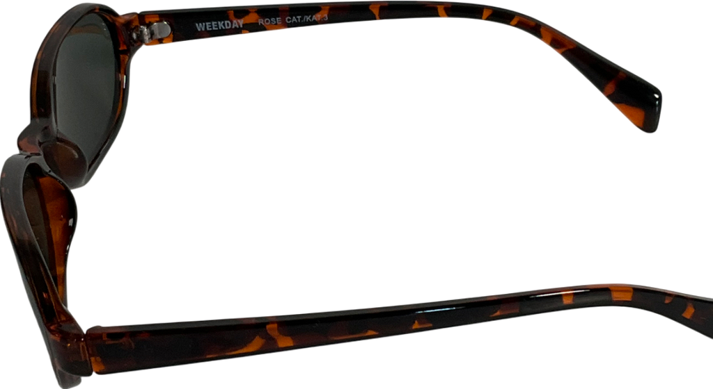 Weekday Brown Thin Oval Frame Sunglasses One Size