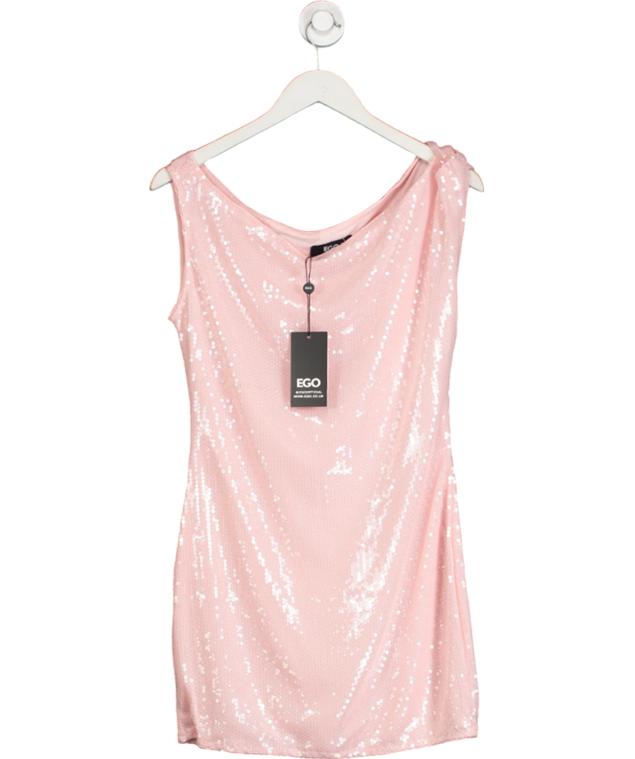 Ego One Shoulder Mini Dress In Pink UK 12