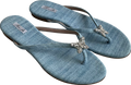 Aruna Seth Blue Farfalla Crystal Butterfly Denim Flip Flop UK 6 EU 39 👠