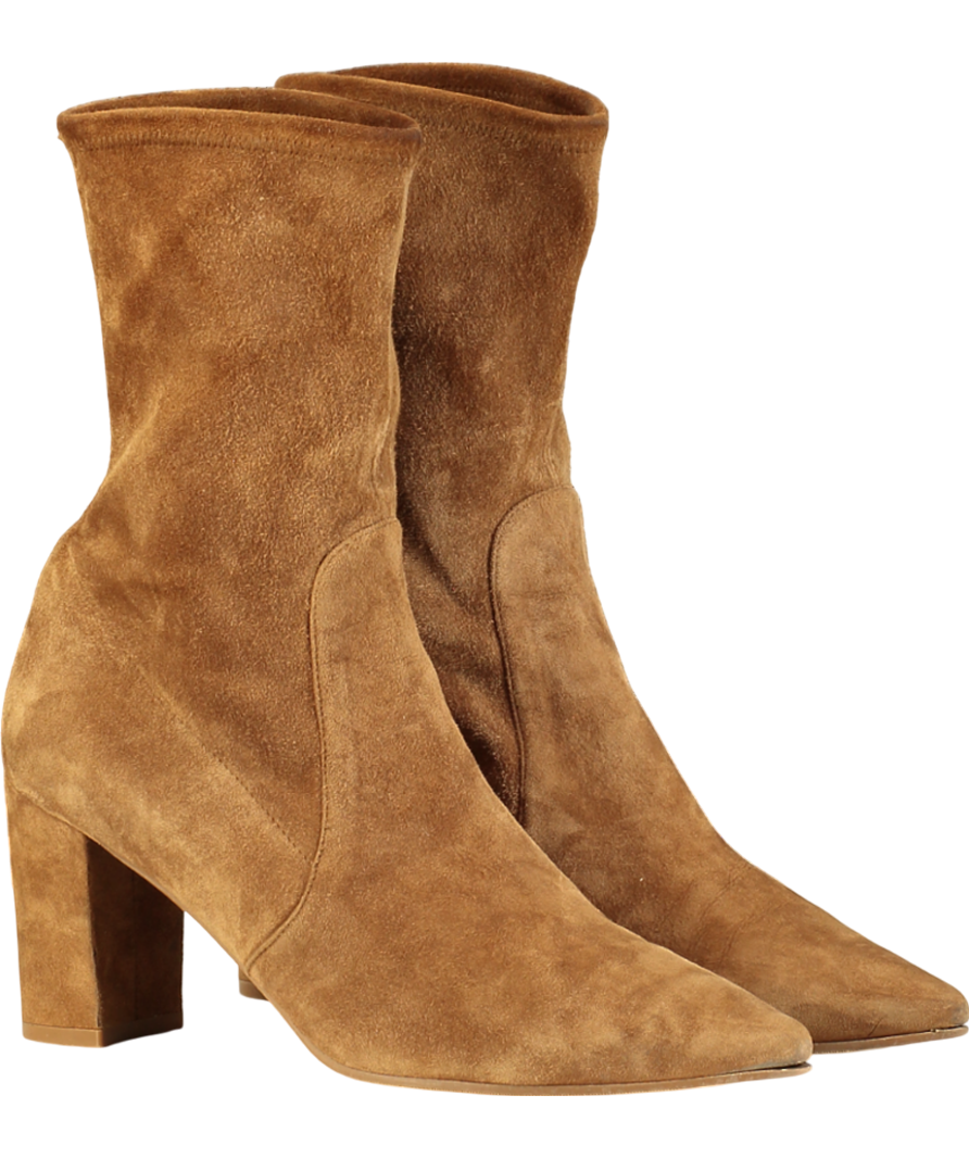 Stuart Weitzman Brown Yuliana 60 Suede Sock Boot UK 7 EU 40 👠