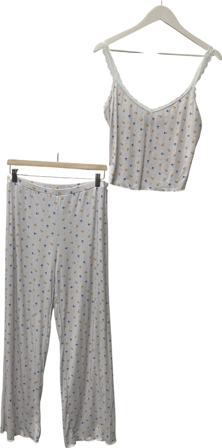 White Fox White Blissful Dreams Pyjamas Set Buttercup Floral UK L