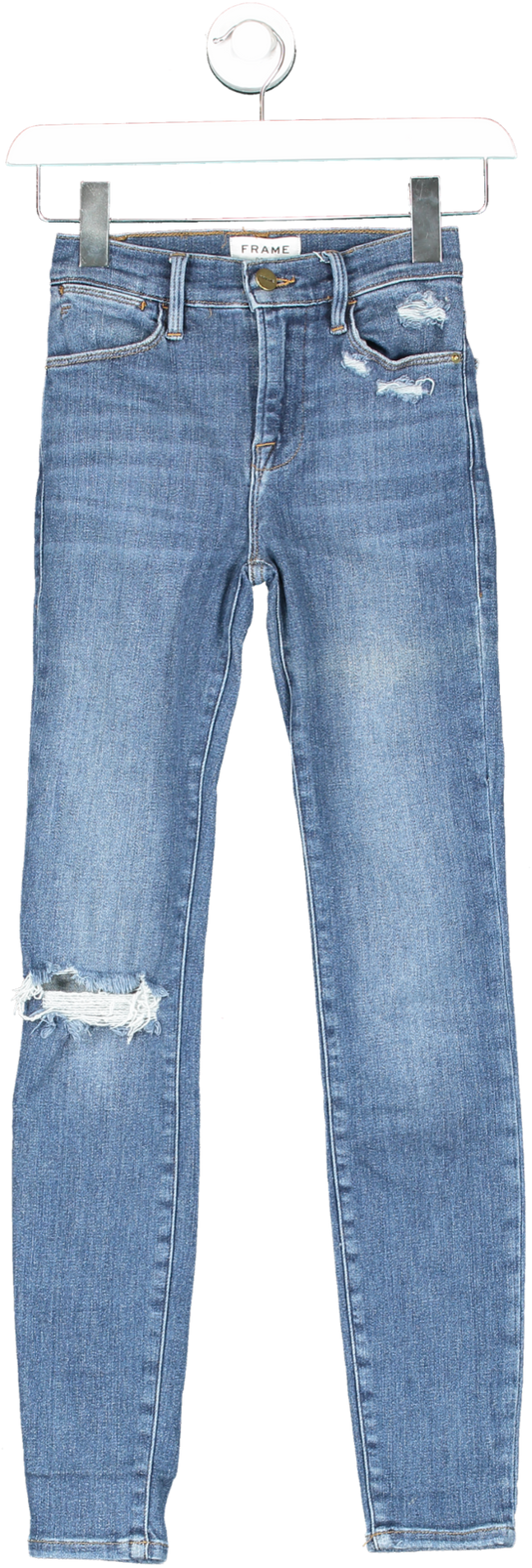 FRAME Blue Distressed Le High Skinny Jeans W23