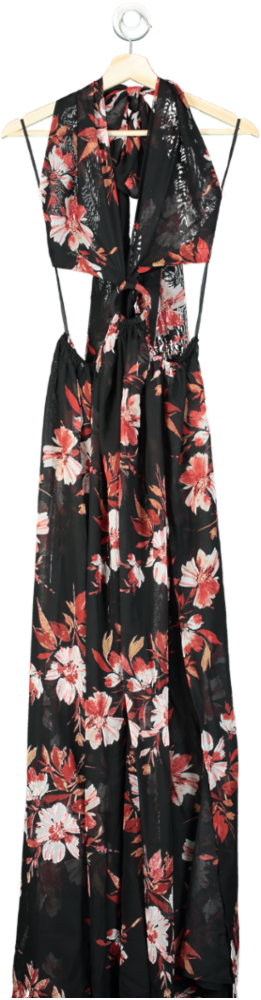 JLUX LABEL Black Floral Maxi Dress UK M