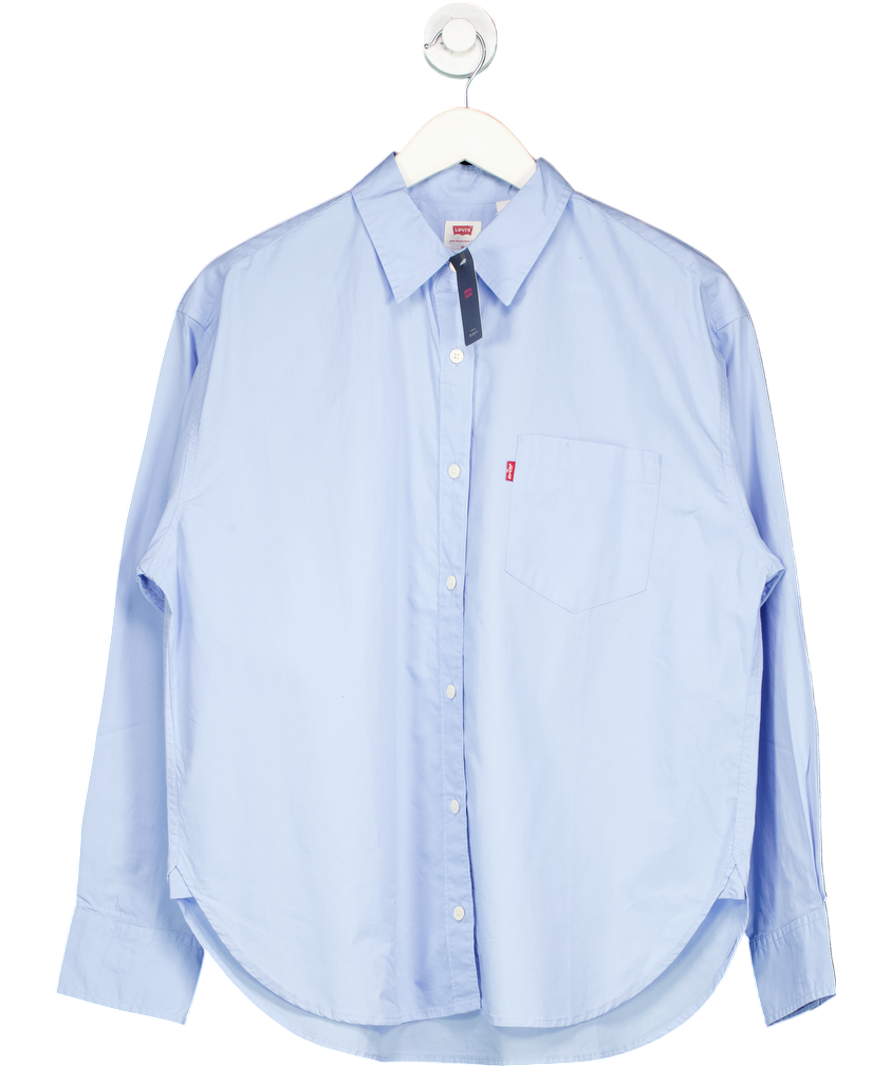 levis Blue Harlie Cotton Boyfriend Shirt UK M