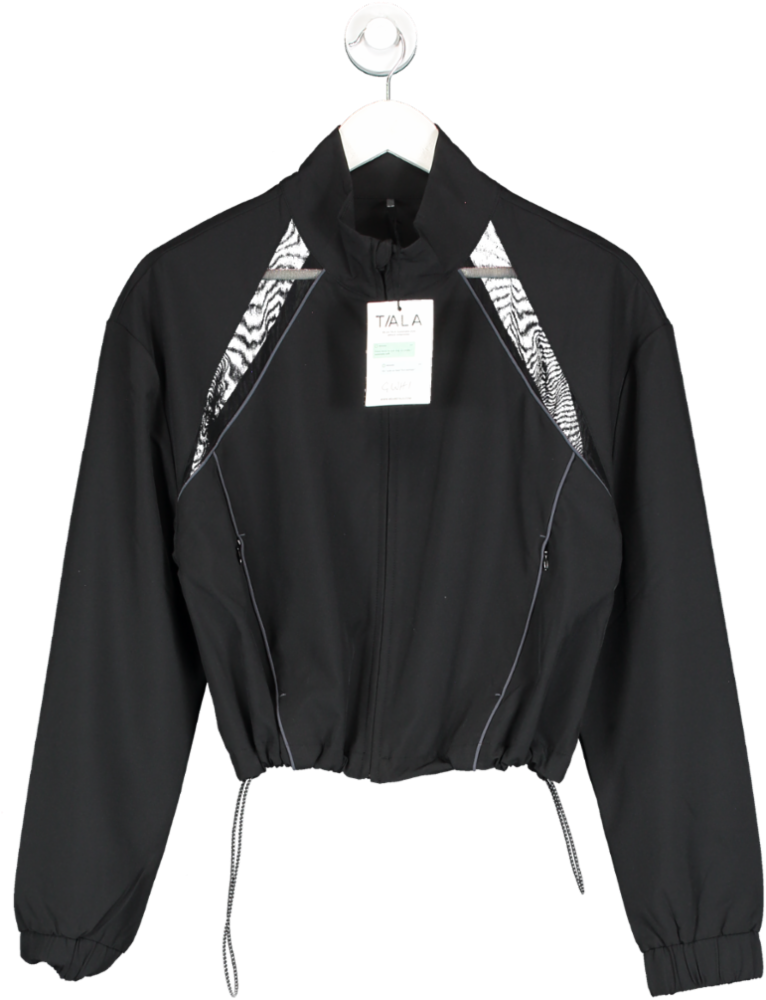 T/ala Black Woven Track Jacket UK S