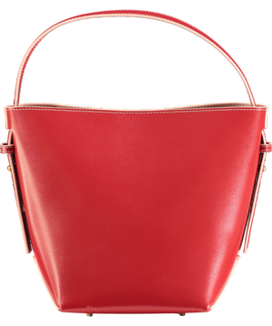 J McLaughlin Red Crawford Leather Bucket Bag One Size