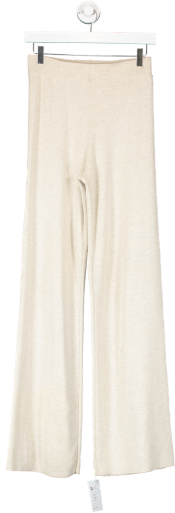 H&M Beige Flared Knit Trousers UK S
