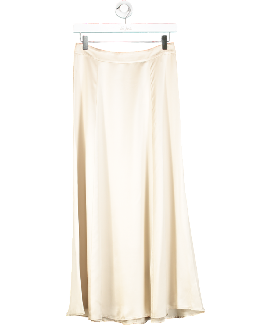 Paris Atelier- & Other Stories Cream Satin Midi Skirt UK 8