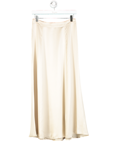 Paris Atelier- & Other Stories Cream Satin Midi Skirt UK 8