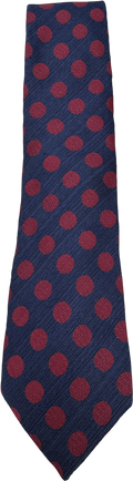 BOGGI Milano Navy Blue / Red Polka Dot Silk Necktie