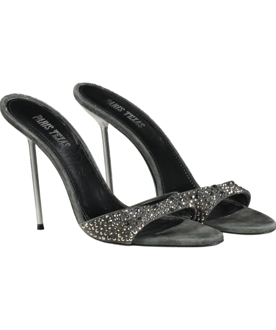 Paris Texas Grey Suede Holly Lidia Mules UK 7 EU 40 👠