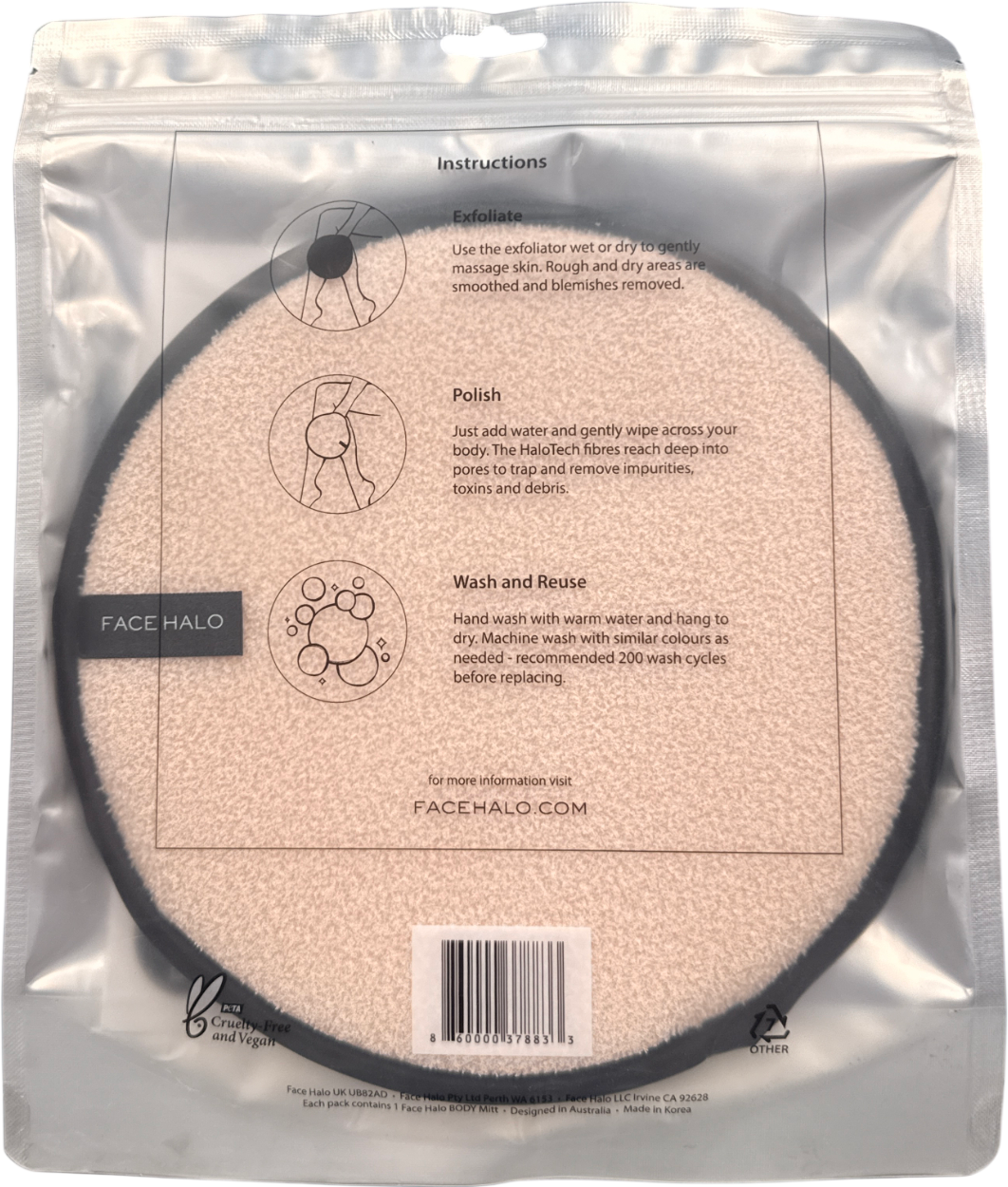 Face Halo Exfoliate And Polish Body Mitt n/a