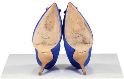 Aruna Seth Blue Satin Embellished Stilettos UK 7 EU 40 👠