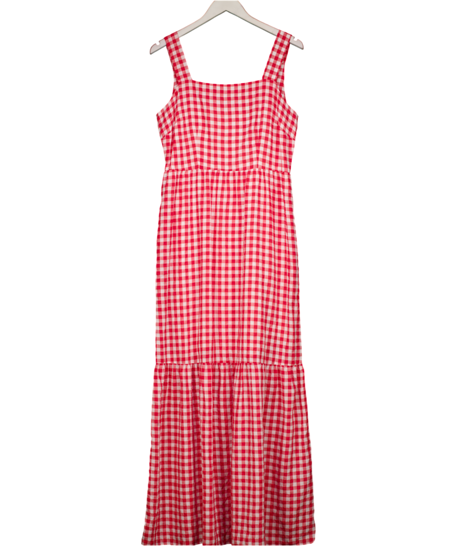 Phase Eight Red Geri Gingham Maxi Dress UK 12