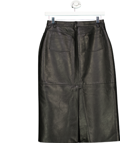 Basilika Black Faux Leather Maxi Skirt UK S