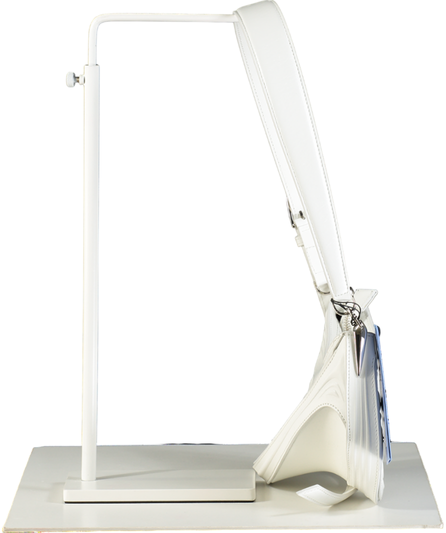 Mugler White Spiral Embossed Curve Crossbody Bag One Size