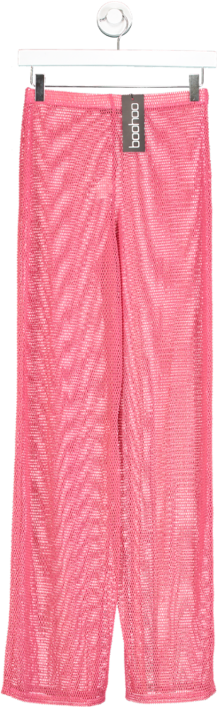 boohoo Pink Shiny Fishnet Beach Trouser UK S