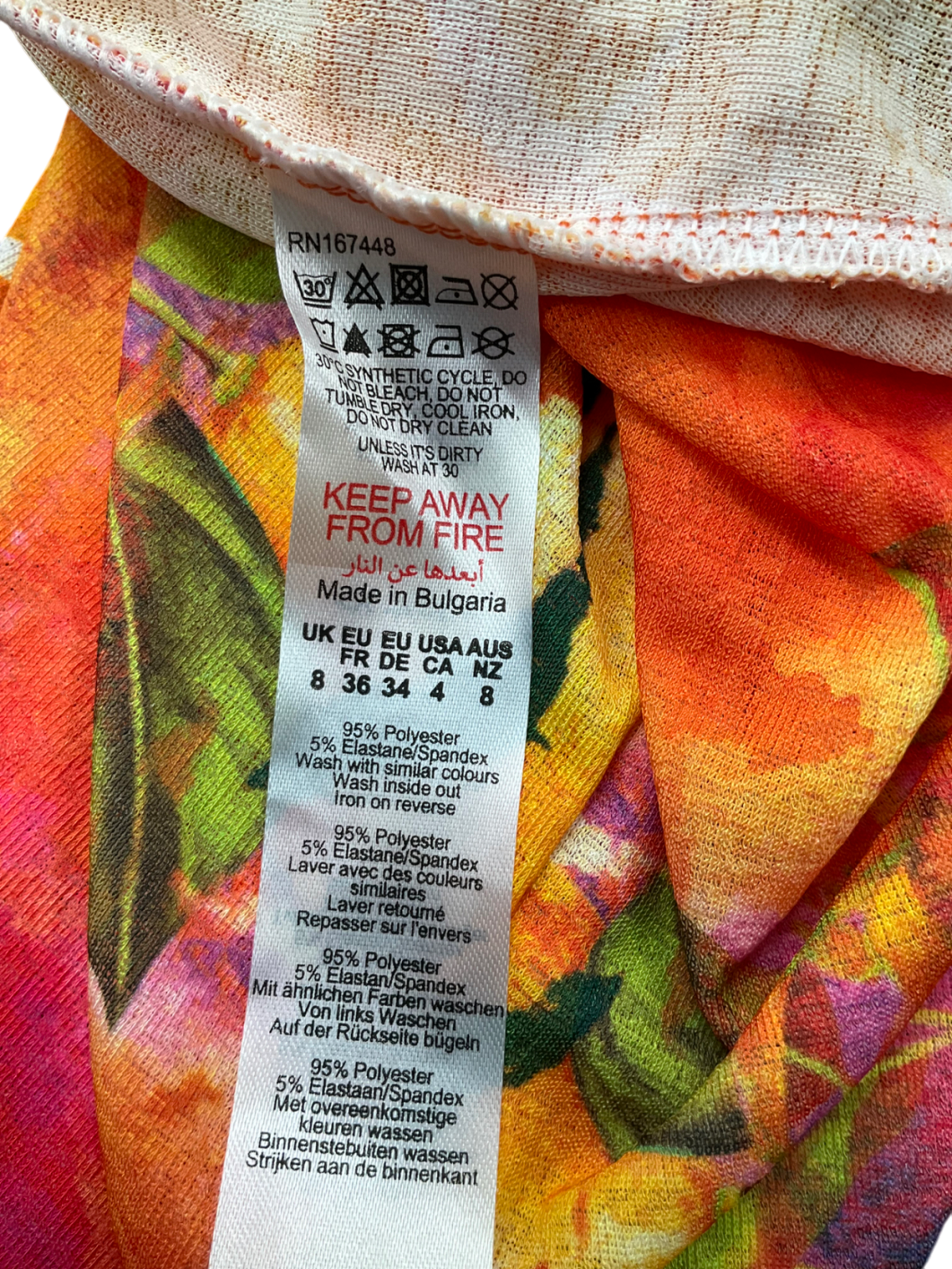 boohoo Multicoloured Fruit Printed Midaxi Skirt UK 8