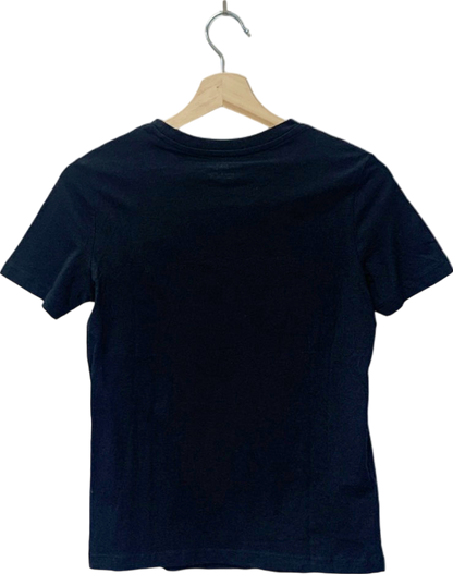 Mango Black 100% Cotton T-shirt UK S