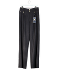 HOLLAND COOPER 100% Wool High Waisted Straight Trouser Navy Blue Chalk Pinstripe UK 10
