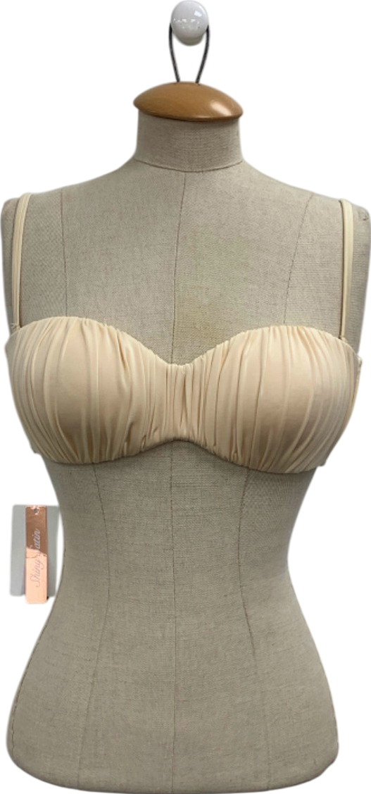 Calzedonia Cream Shiny Satin Bikini Top UK 36 M