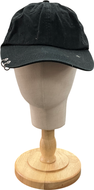Missguided Black Denim Pierced Peak Cap One Size