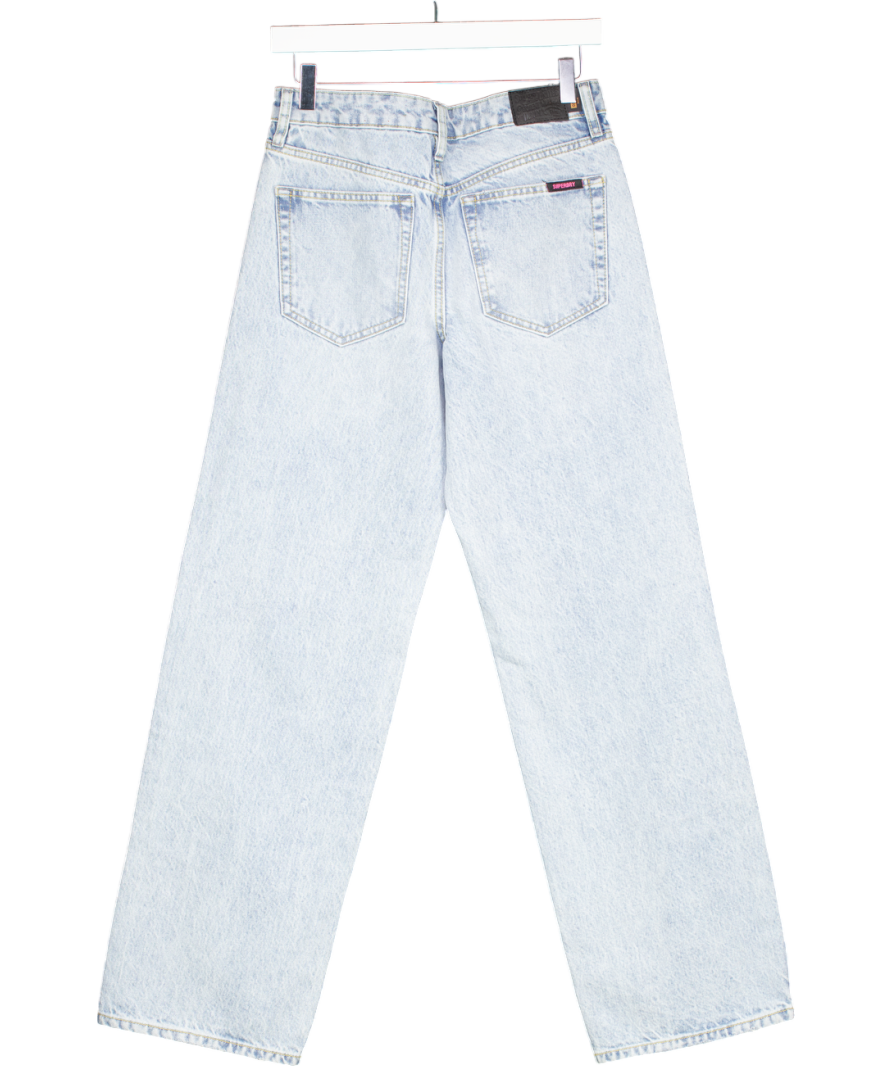 Superdry Blue Mid Rise Wide Leg Jeans W26