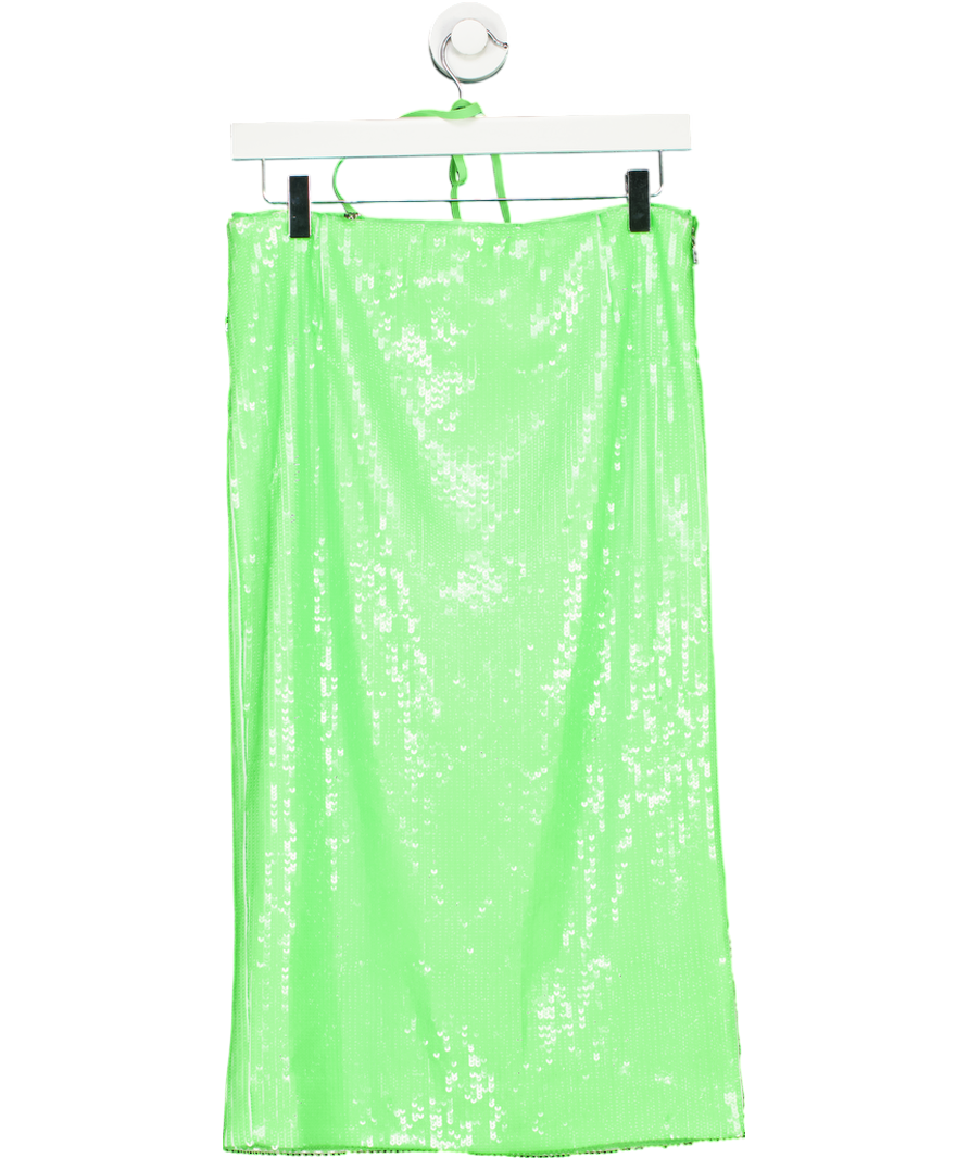 Rotate Sequins midi skirt Green UK 8