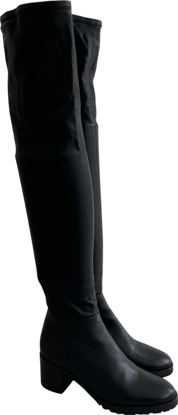 Uterque Black Over The Knee Boots UK 8 EU 41 👠