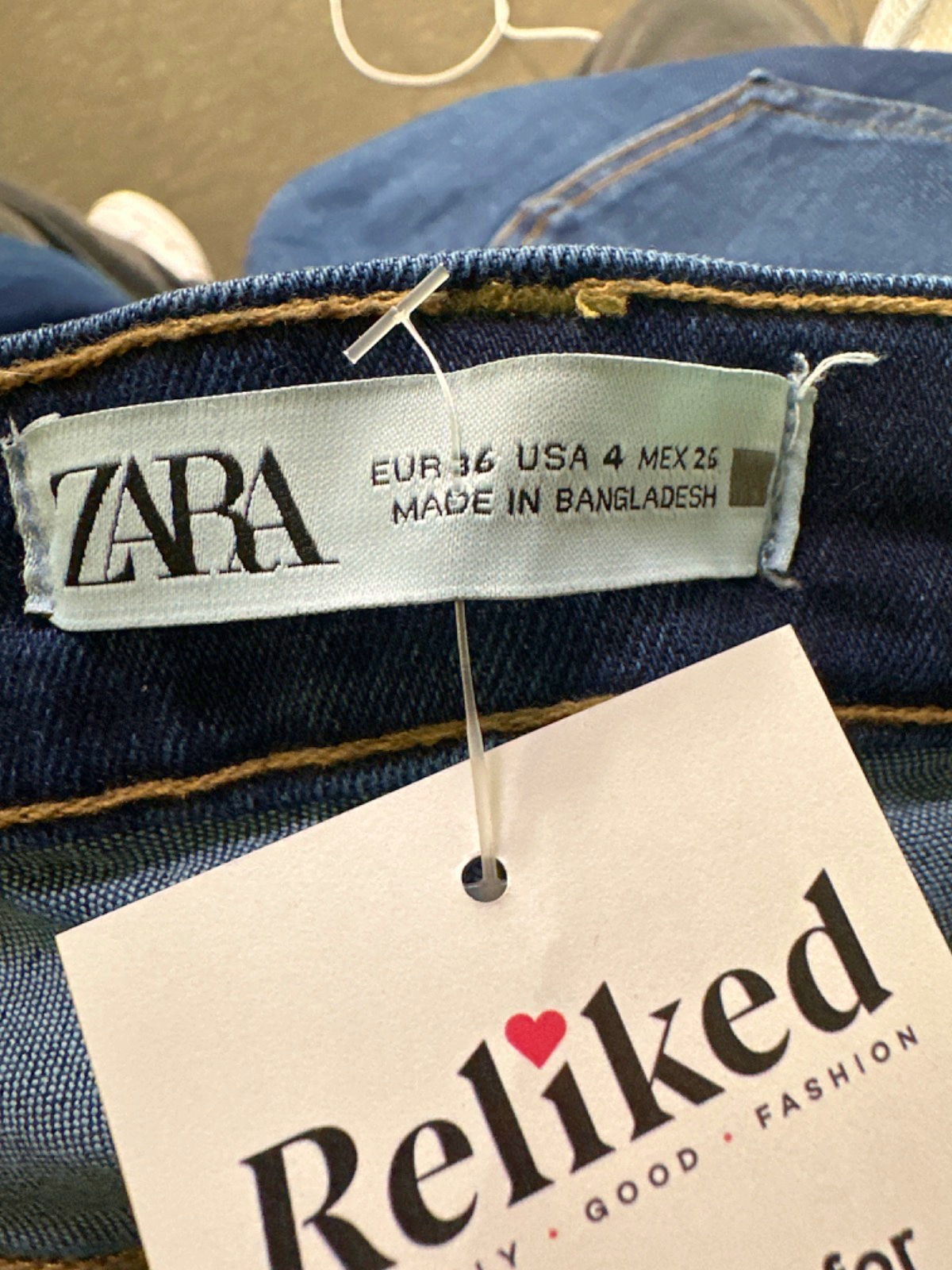 Zara Dark Blue Skinny Jeans UK 8