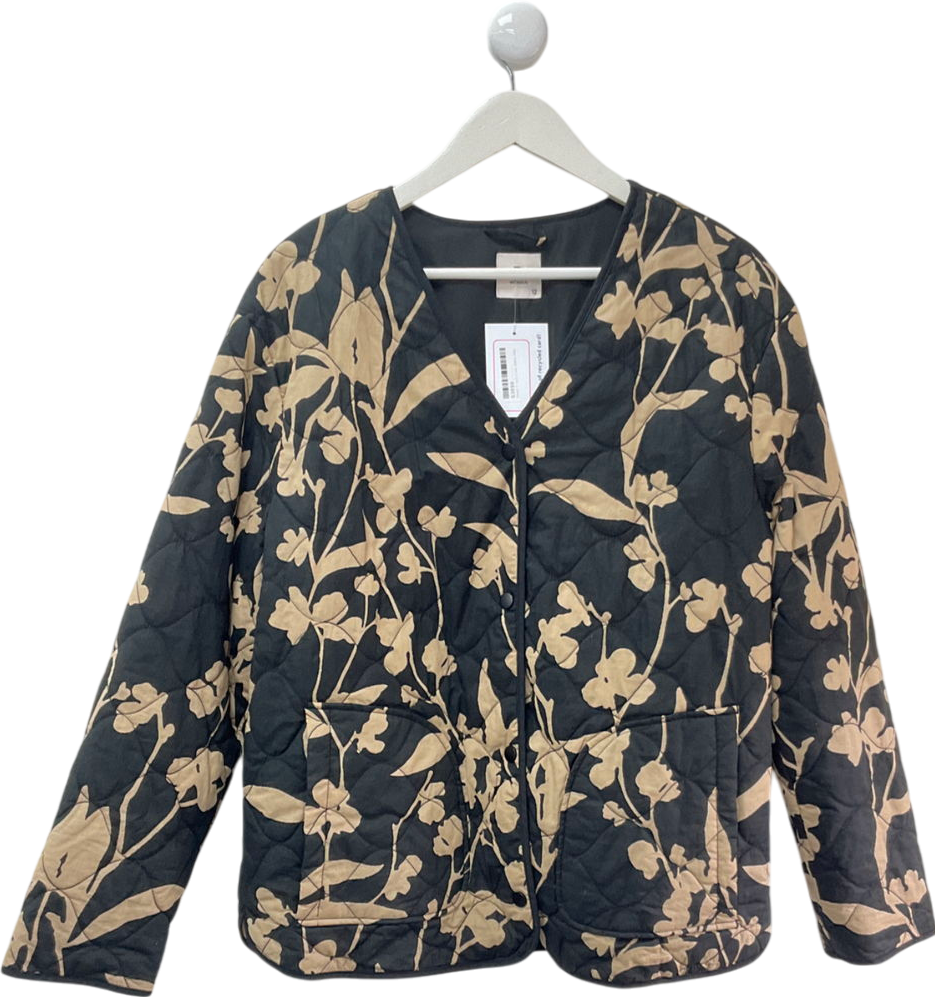 TU Black Floral Quilted Jacket UK 12
