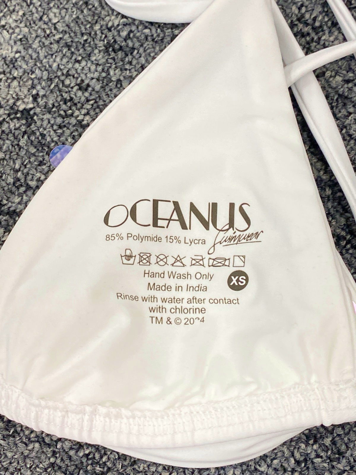Oceanus White Sequin Bikini Set UK XS